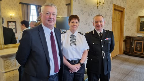 SPA Chair Martyn Evans with Deputy Chief Constable Connors and Chief Constable Livingstone