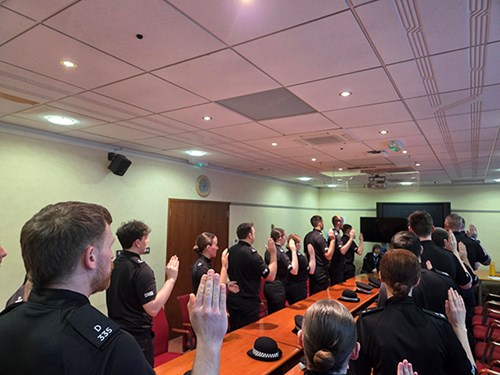 Officers taking their oath in Dundee
