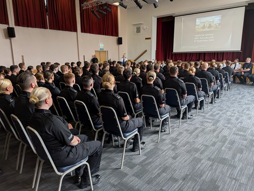 Latest recruits make the declaration of constable at a ceremony in Tulliallan