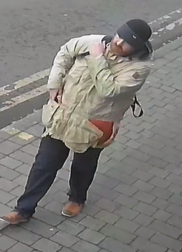 Pictured is a CCTV image of the man described in the media release