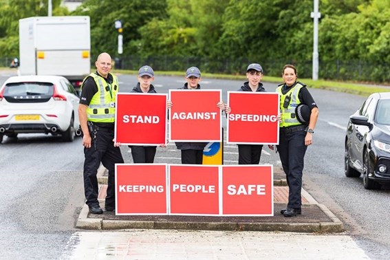 Stand against speeding - volunteers and officers