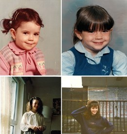 Images of Caroline as a toddler and young girl