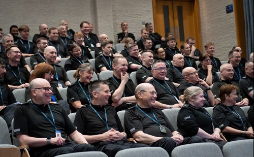 Special constables gathered and seated in lecture theatre