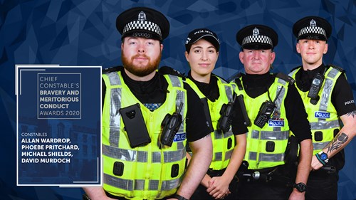 PC David Murdoch, PC Phoebe Pritchard, PC Michael Shields and PC Allan Wardrop