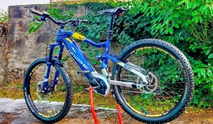 Image of stolen blue and yellow Haibike SDURO Full Seven 7.0 e-bike