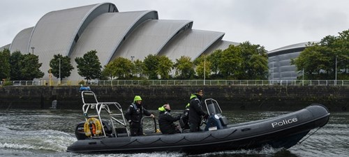Police Scotland's marine and dive unit patrolling the River Clyde