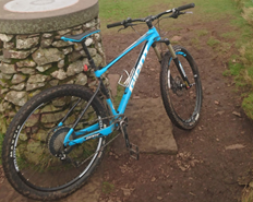 Blue coloured Giant Fantom Mountain Bike